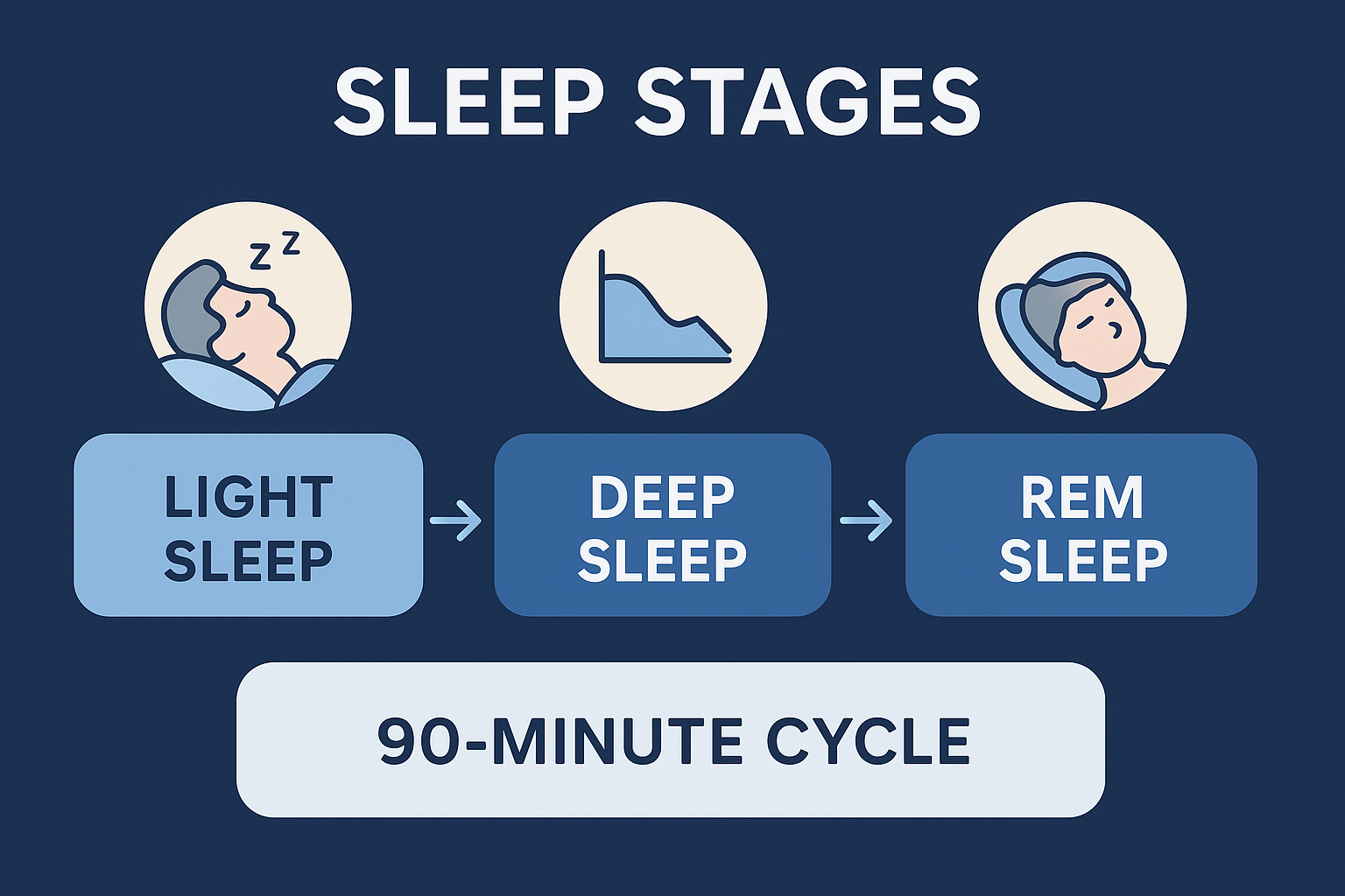 Stages of sleep depicting infographic