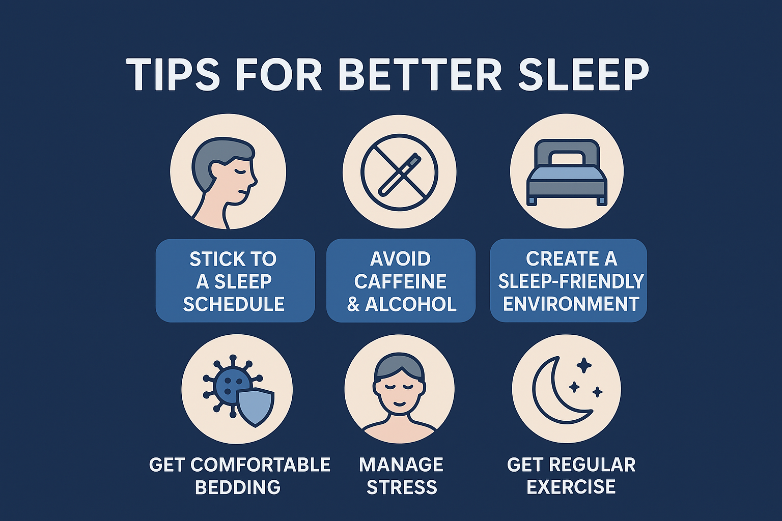 Infographic showing tips for better sleep
