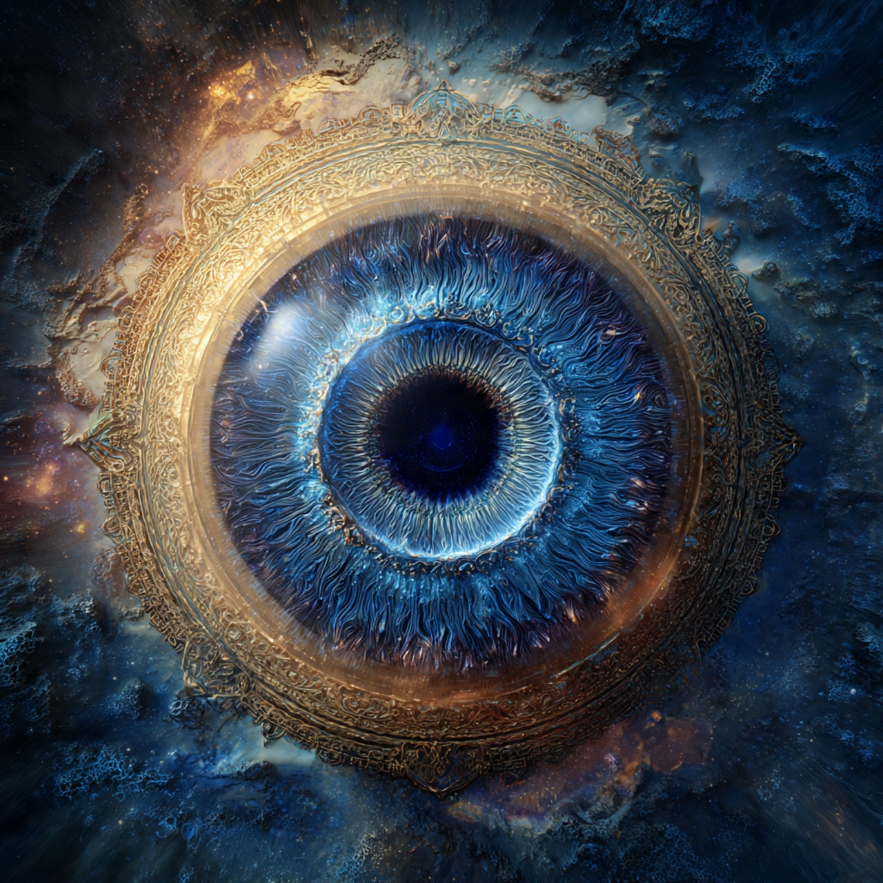 A giant eye in space which sees the records of soul