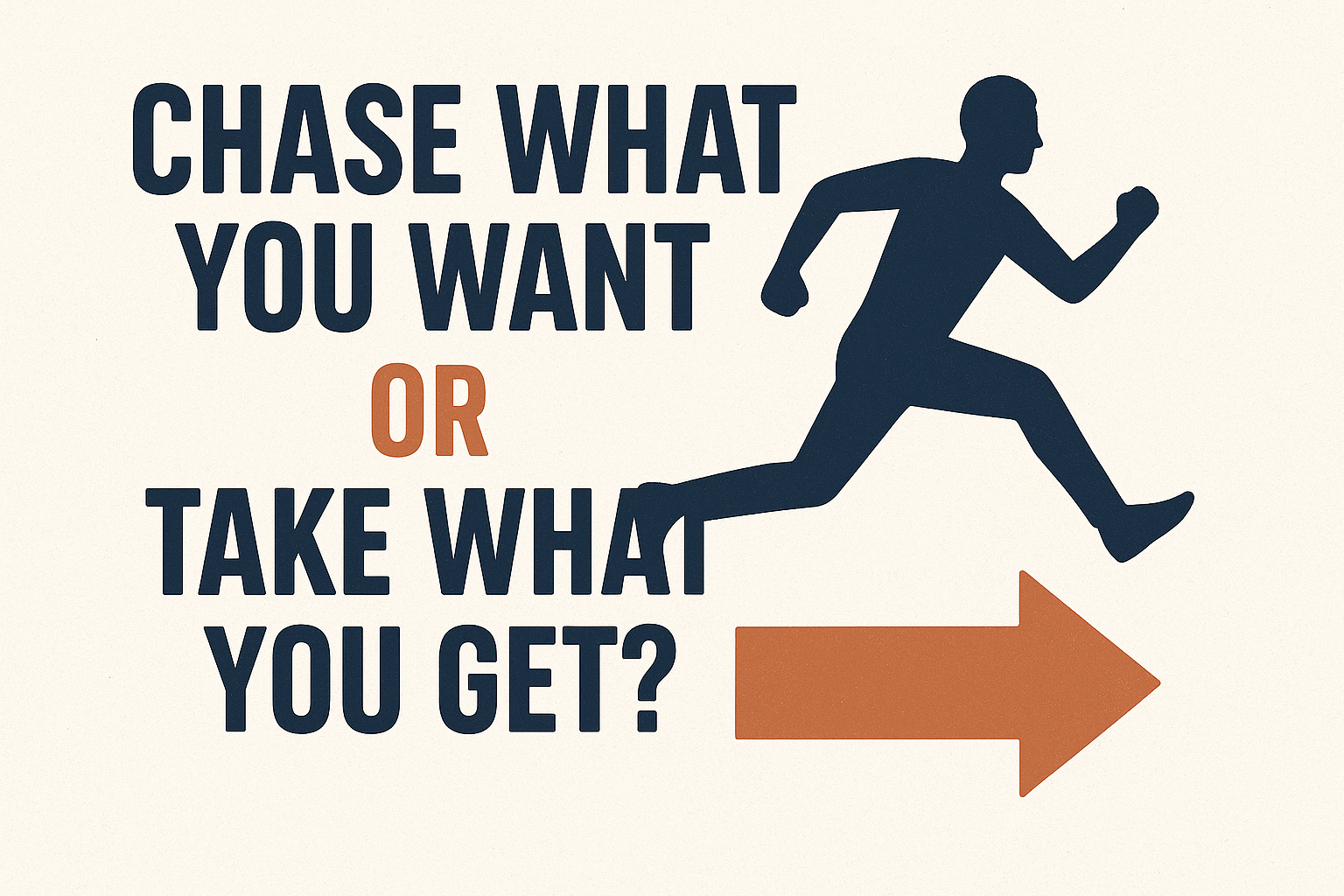 A silhouette of a man chasing after his goal