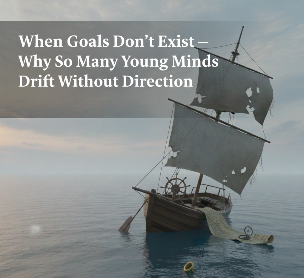 a ship drifting with lost sails