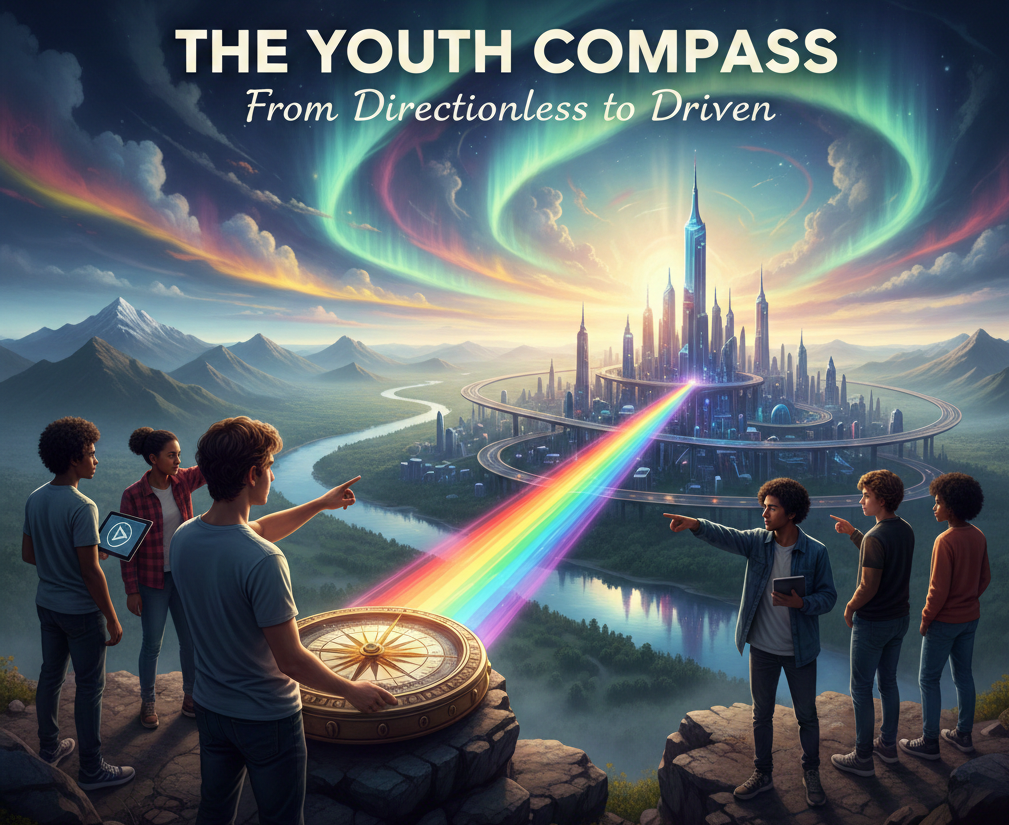 Digital image of finding the right direction using the compass