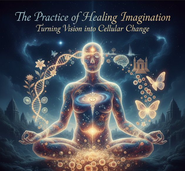 a digital image of a female practicing Healing Imagination